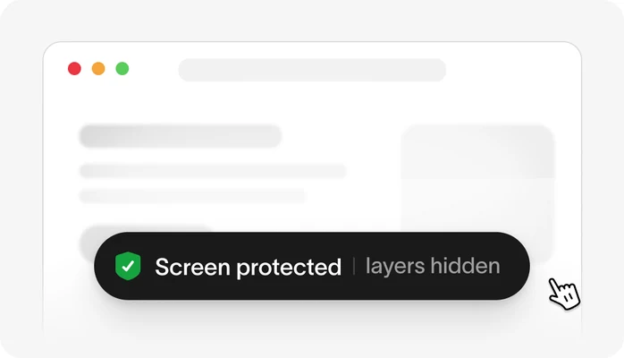 A page with a Screen protected, layers hidden badge